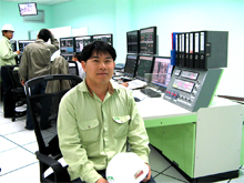 Mr. Sayan in the control room