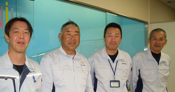 (From left)Mr. Komada, Mr. Kiyomoto, Mr. Okabe, Mr. Hasegawa