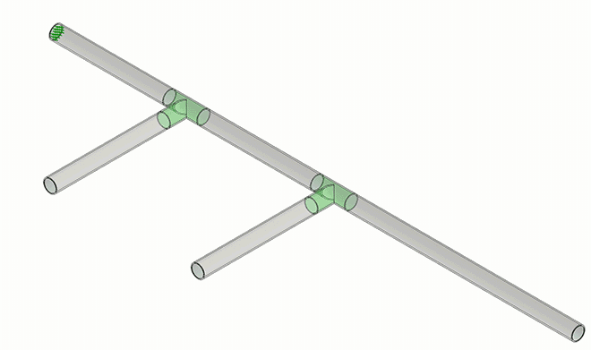 図25: T字配管がある場合の流体シミュレーション結果