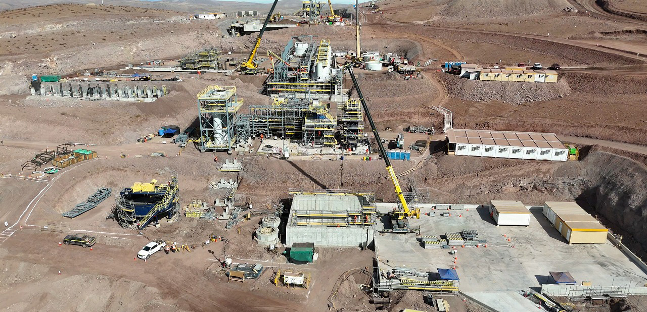 Minera Arqueros plant under construction, May 2025 (photo courtesy of Minera Arqueros)