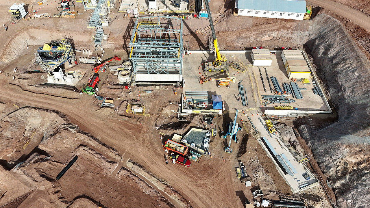 Tailings treatment facility under construction, May 2025 (photo courtesy of Minera Arqueros)