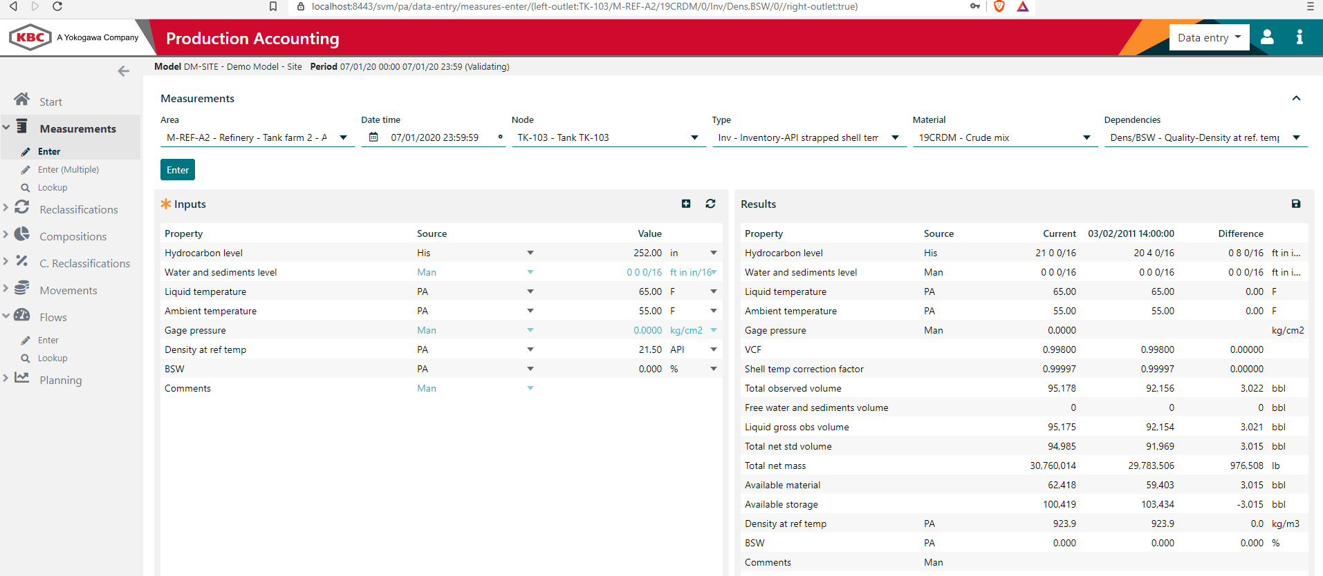 VM-PA Production Accounting Inventory Management