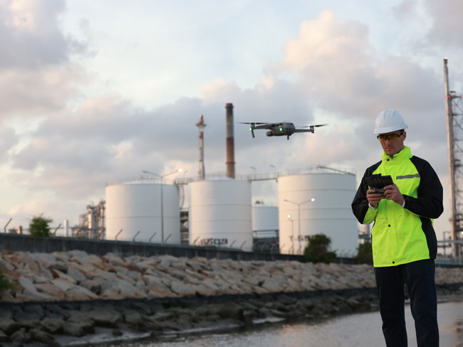 High-altitude inspection with drones