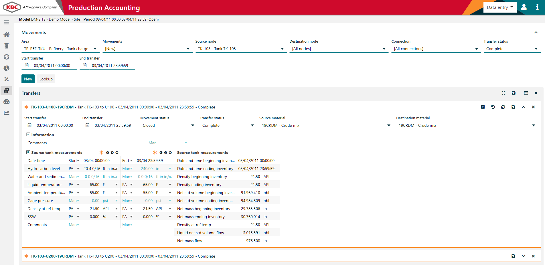VM-PA Oil Movement Management